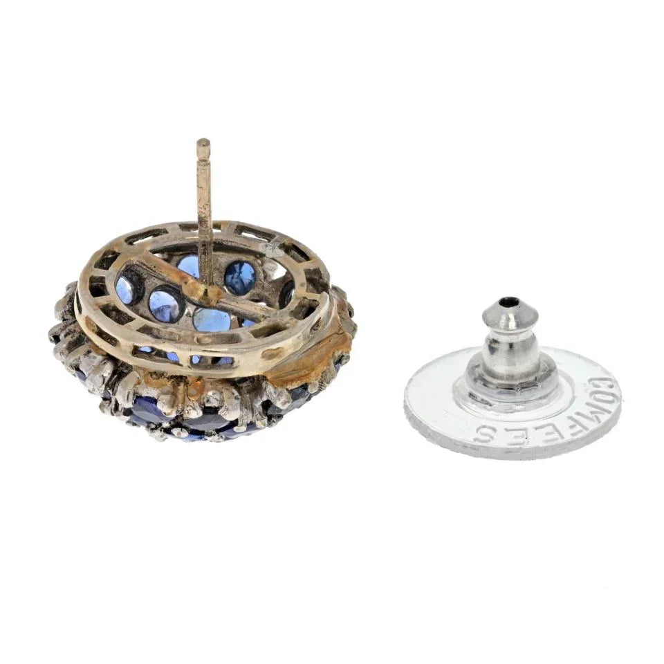 Sapphire Cluster Stud Earrings - The Back Vault