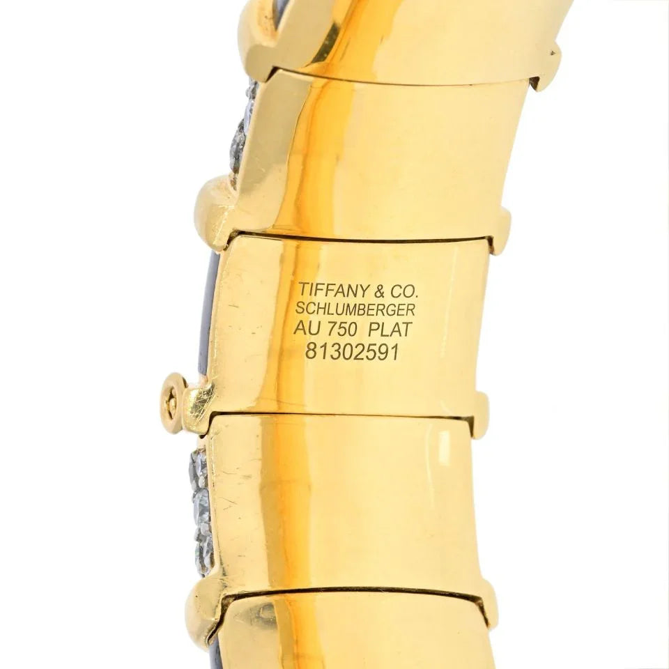 Tiffany & Co. Platinum & 18K Yellow Gold Schlumberger Paillonne Diamond Bracelet - The Back Vault