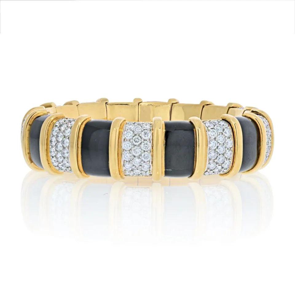 Tiffany & Co. Platinum & 18K Yellow Gold Schlumberger Paillonne Diamond Bracelet - The Back Vault