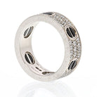 Cartier Love 18K White Gold Diamond And Black Ceramic Band Ring - The Back Vault