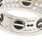Cartier Love 18K White Gold Diamond And Black Ceramic Band Ring - The Back Vault