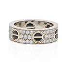Cartier Love 18K White Gold Diamond And Black Ceramic Band Ring - The Back Vault