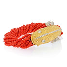 18K Yellow Gold Torsade Coral Strand Fish Bracelet - The Back Vault