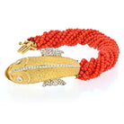 18K Yellow Gold Torsade Coral Strand Fish Bracelet - The Back Vault