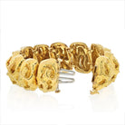 David Webb 18K Yellow Gold Nugget Finish Chunky Link Bracelet - The Back Vault