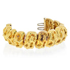 David Webb 18K Yellow Gold Nugget Finish Chunky Link Bracelet - The Back Vault