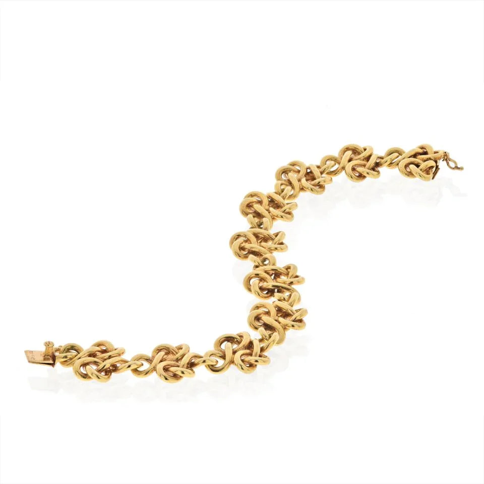 Van Cleef & Arpels 18K Yellow Gold Delicate Braided Open Link Bracelet - The Back Vault