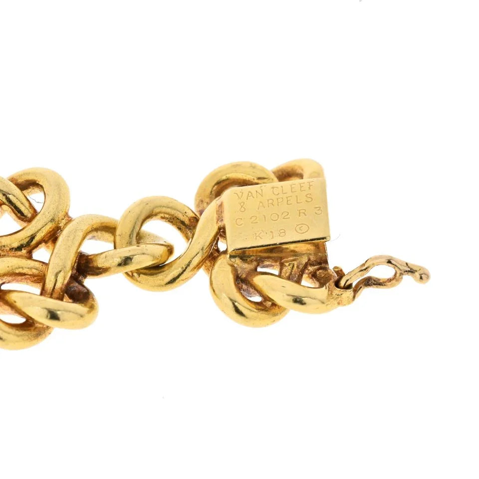 Van Cleef & Arpels 18K Yellow Gold Delicate Braided Open Link Bracelet - The Back Vault