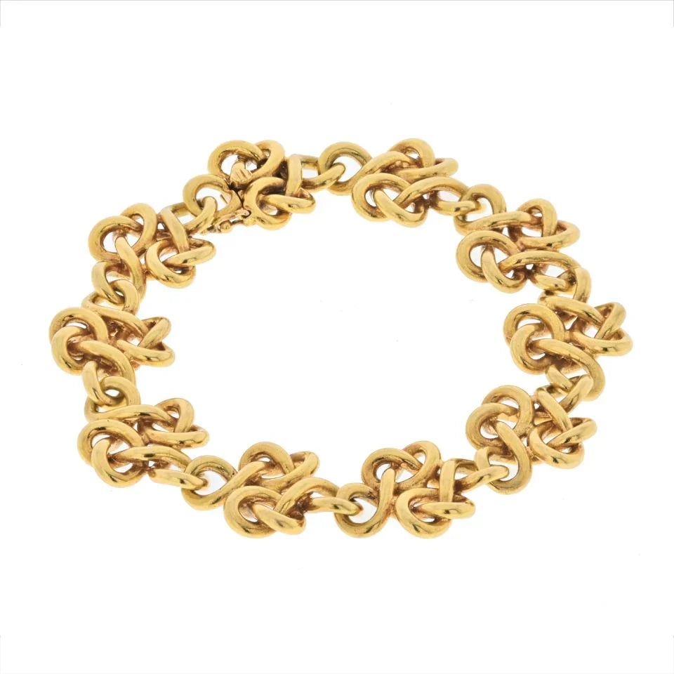 Van Cleef & Arpels 18K Yellow Gold Delicate Braided Open Link Bracelet - The Back Vault