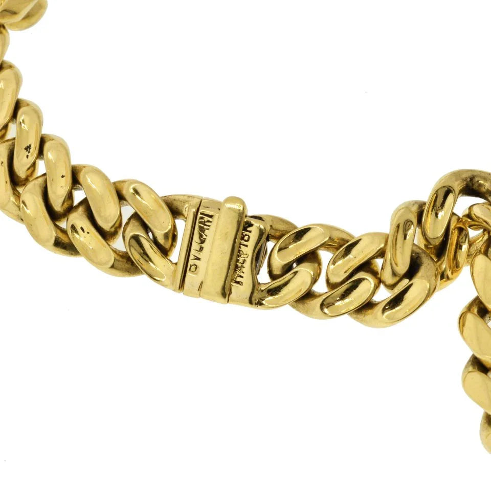 Bvlgari 18K Yellow Gold Amethyst Cushion Cut Curb-Link Chain Necklace - The Back Vault