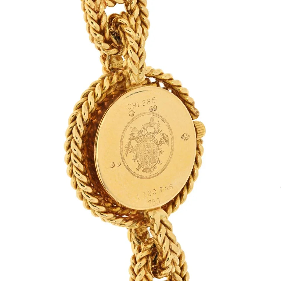 Hermes 18K Yellow Gold Paris Chaine D'Ancre Women Watch - The Back Vault
