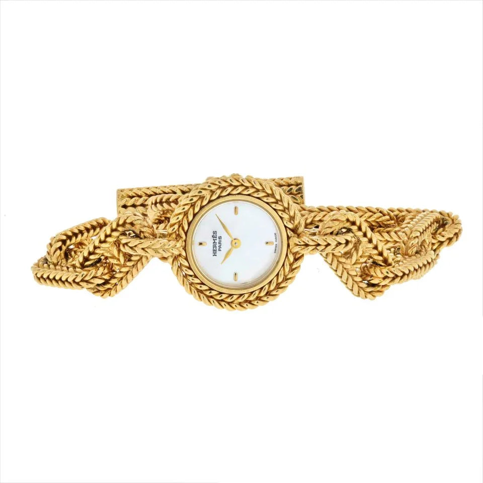 Hermes 18K Yellow Gold Paris Chaine D'Ancre Women Watch - The Back Vault