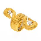 David Webb 18K Yellow Gold Two Pear Cut Diamond By Pass Ring - The Back Vault