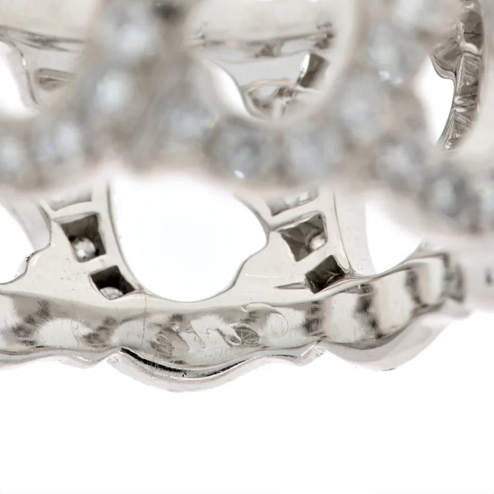 Cartier 18K White Gold All Diamond C Ring - The Back Vault