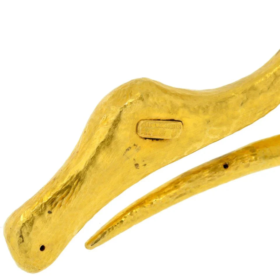 Lalaounis 22K Yellow Gold 1970's Goose Hinged Collar Necklace - The Back Vault