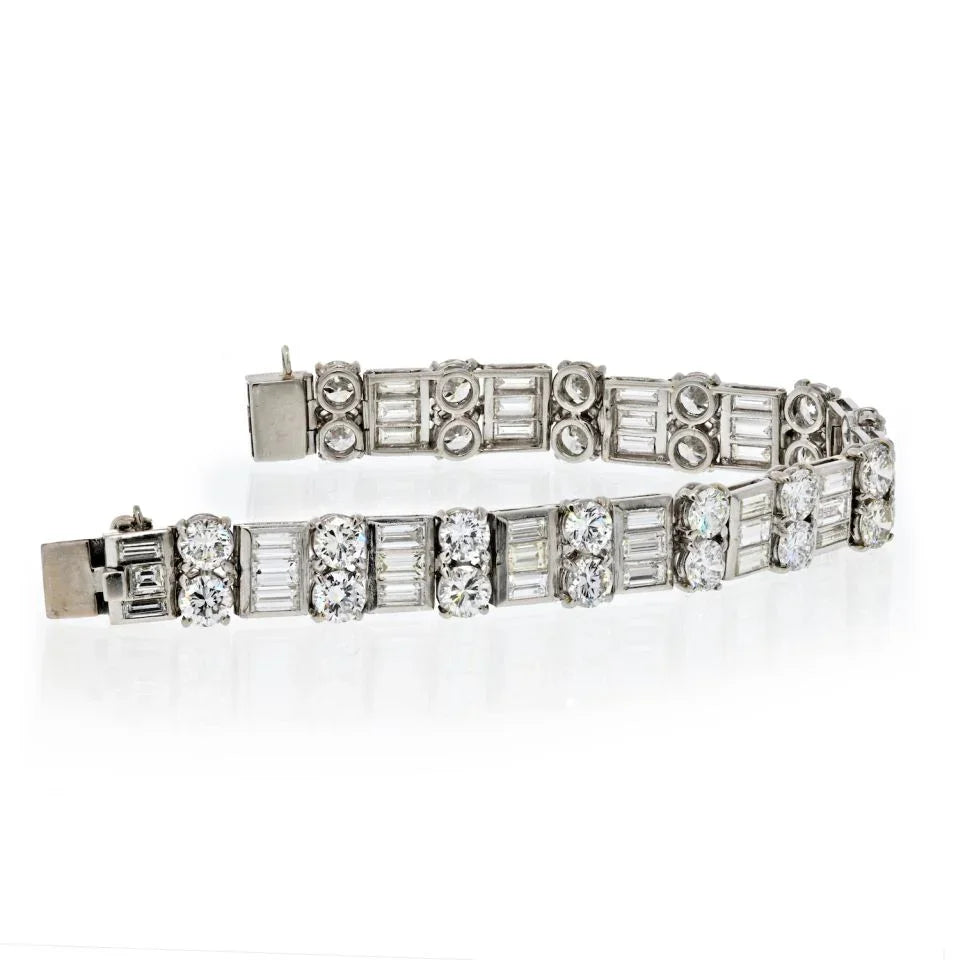 Platinum 1930's Deco Diamond One Line Bracelet - The Back Vault