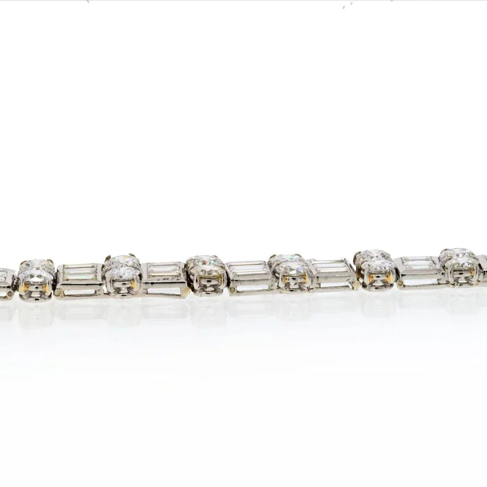 Platinum 1930's Deco Diamond One Line Bracelet - The Back Vault