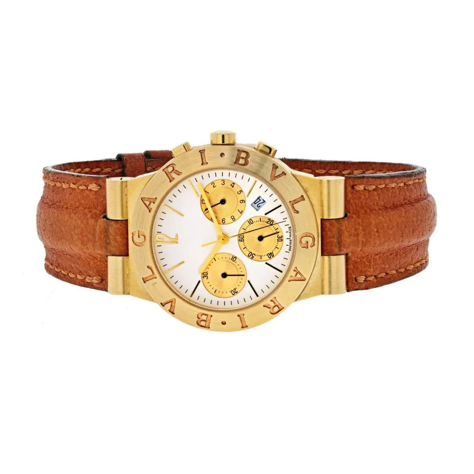 Bvlgari 18K Yellow Gold Diagono Sport Chrono CH35G Men Watch - The Back Vault