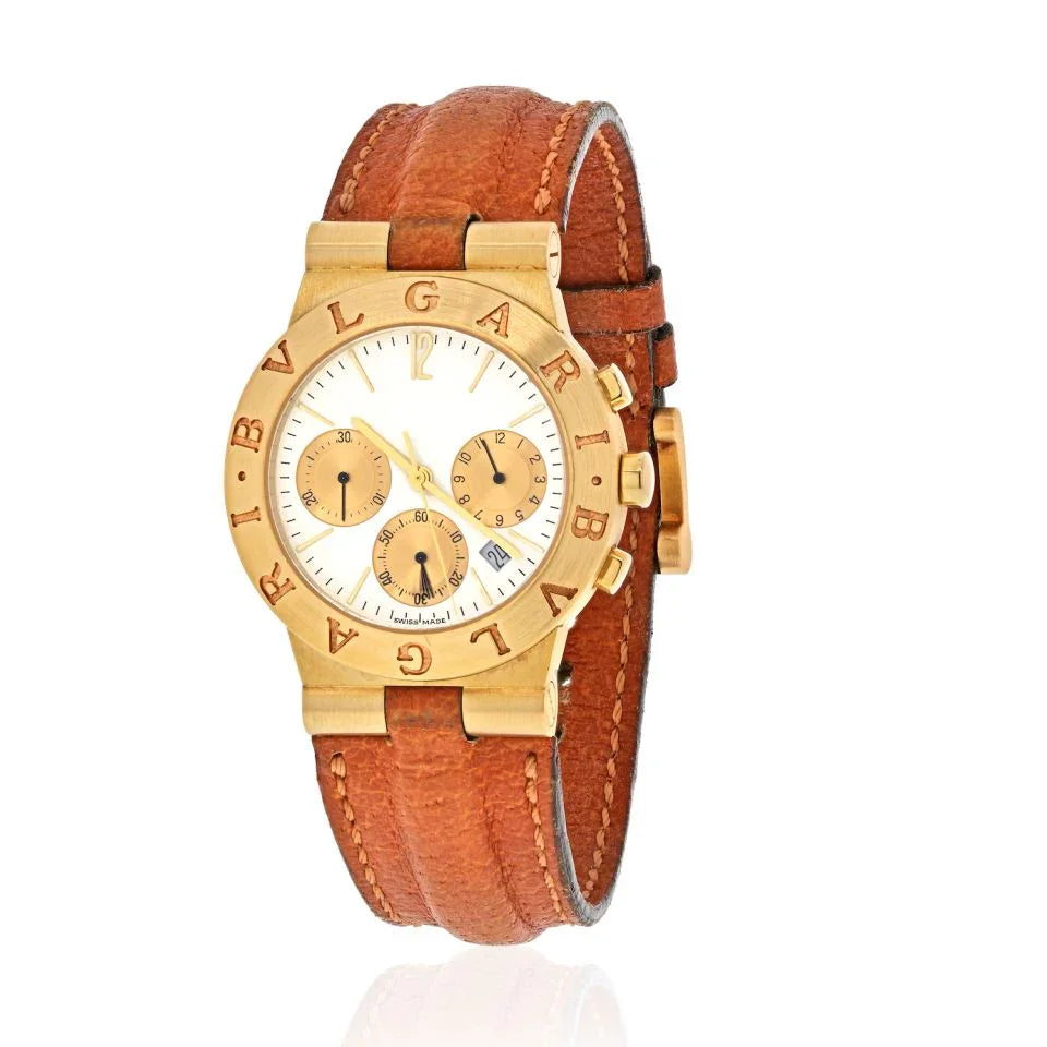 Bvlgari 18K Yellow Gold Diagono Sport Chrono CH35G Men Watch - The Back Vault