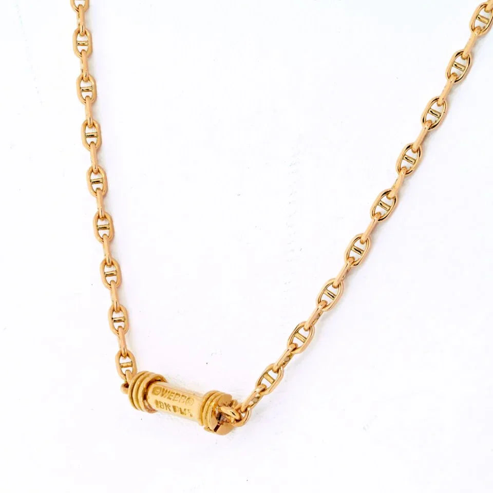 David Webb 18K Yellow Gold Plain Link Chain Necklace - The Back Vault
