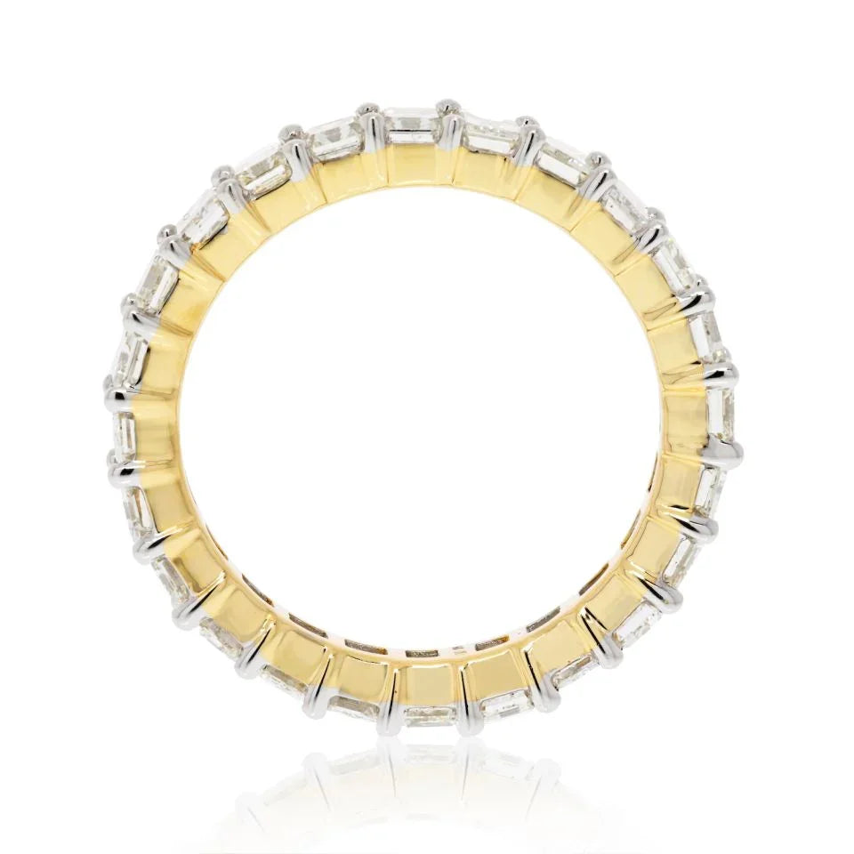 14K Yellow Gold 4.25cts Emerald Cut Diamond Eternity Eternity Band - The Back Vault