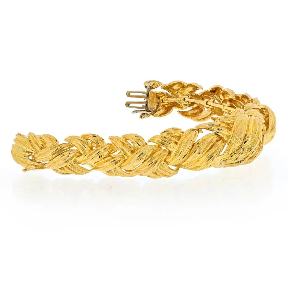 David Webb 18K Yellow Gold Woven Rope Bracelet - The Back Vault