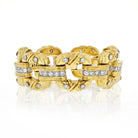 18K Yellow Gold Large Heavy Open Link Diamond Bracelet - The Back Vault