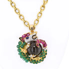 David Webb 18K Yellow Gold Dragon Cat's Eye Pendant Necklace - The Back Vault