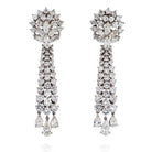Platinum 15 Carats Chandelier Diamond Drop Earrings - The Back Vault