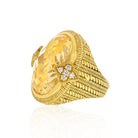 Judith Ripka 18K Yellow Gold Oval Checkerboard Quartz And Diamond Ring - The Back Vault