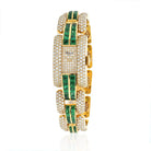 Chopard 18K Yellow Gold La Strada Diamond And Green Emerald Women Wrist Watch - The Back Vault