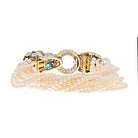David Webb Elizabeth Taylor Pearl, Diamond, Emerald Multi Strand Lion Bracelet - The Back Vault