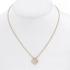 Van Cleef & Arpels 18K Yellow Gold Vintage Mother Of Pearl Clover Alhambra Pendant - The Back Vault