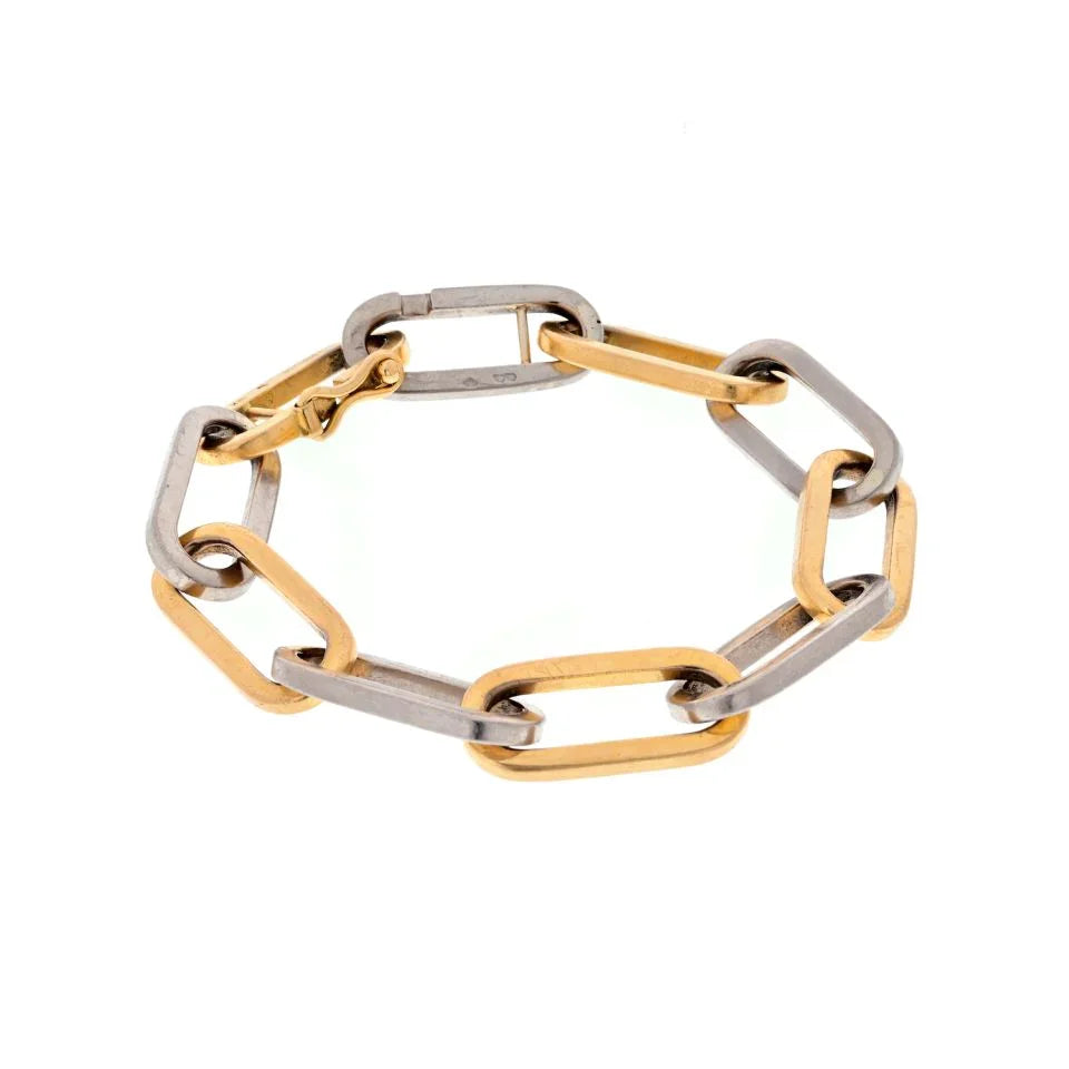 Dinh Van 18K White Gold Two Tone Open Link Bracelet - The Back Vault