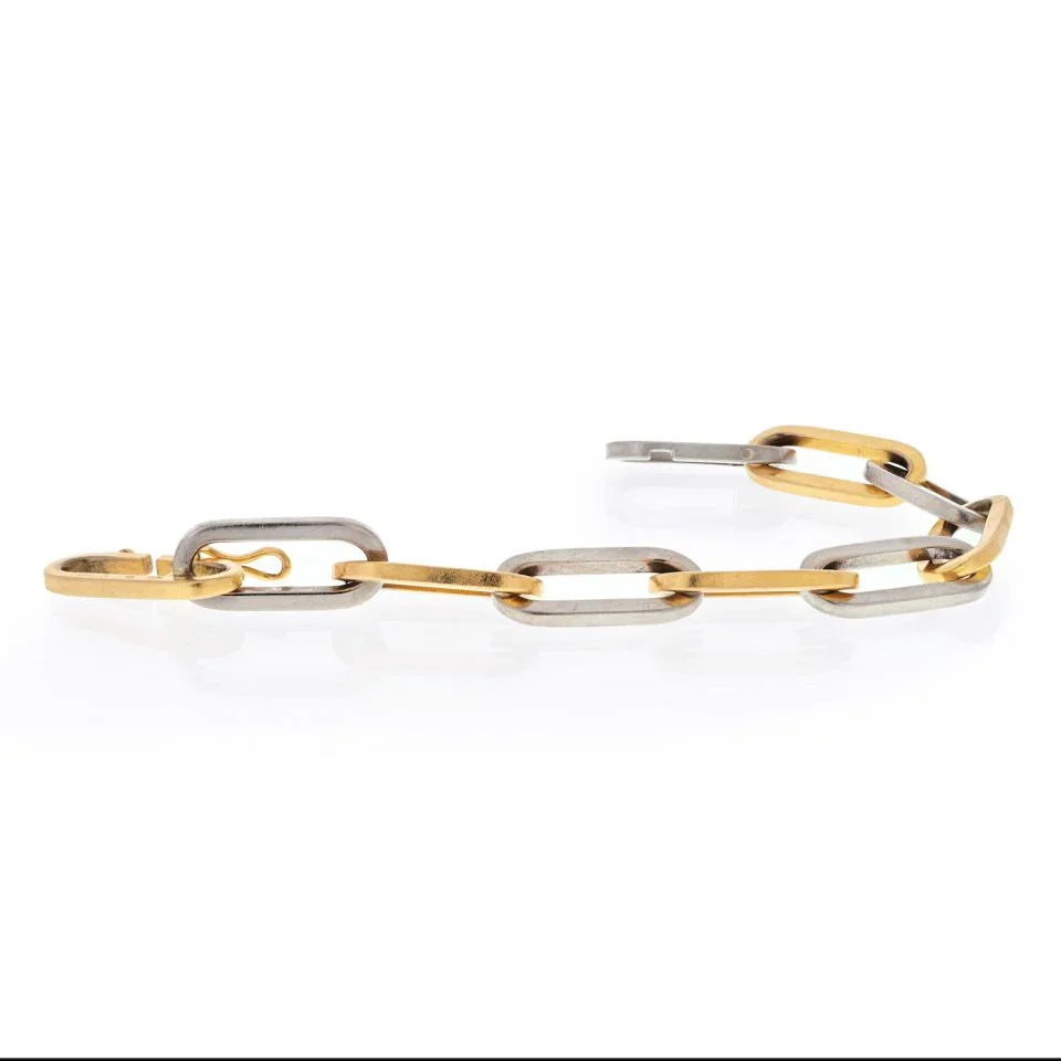 Dinh Van 18K White Gold Two Tone Open Link Bracelet - The Back Vault