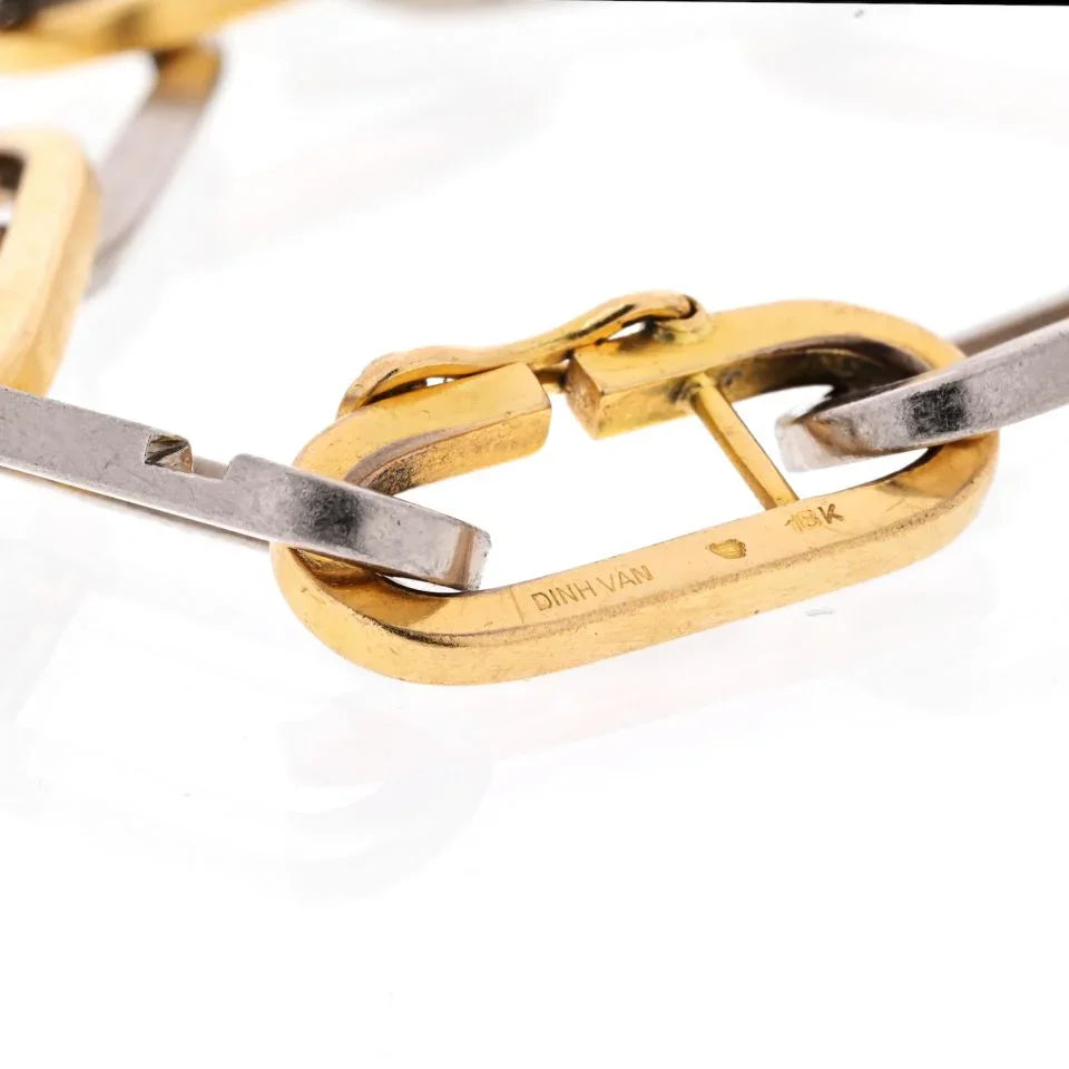 Dinh Van 18K White Gold Two Tone Open Link Bracelet - The Back Vault