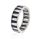 Platinum Diamond And Onyx Baguette Channel Set Eternity Ring - The Back Vault