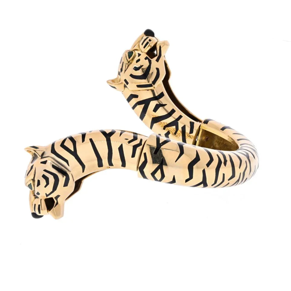 Cartier 18K Yellow Gold Double Head Bangle Bracelet - The Back Vault
