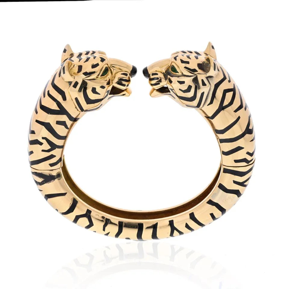 Cartier 18K Yellow Gold Double Head Bangle Bracelet - The Back Vault