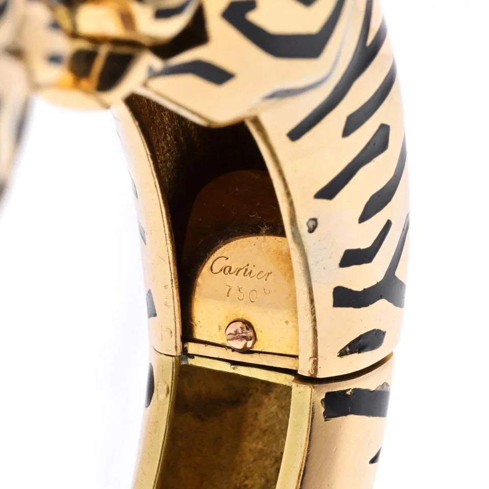 Cartier 18K Yellow Gold Double Head Bangle Bracelet - The Back Vault