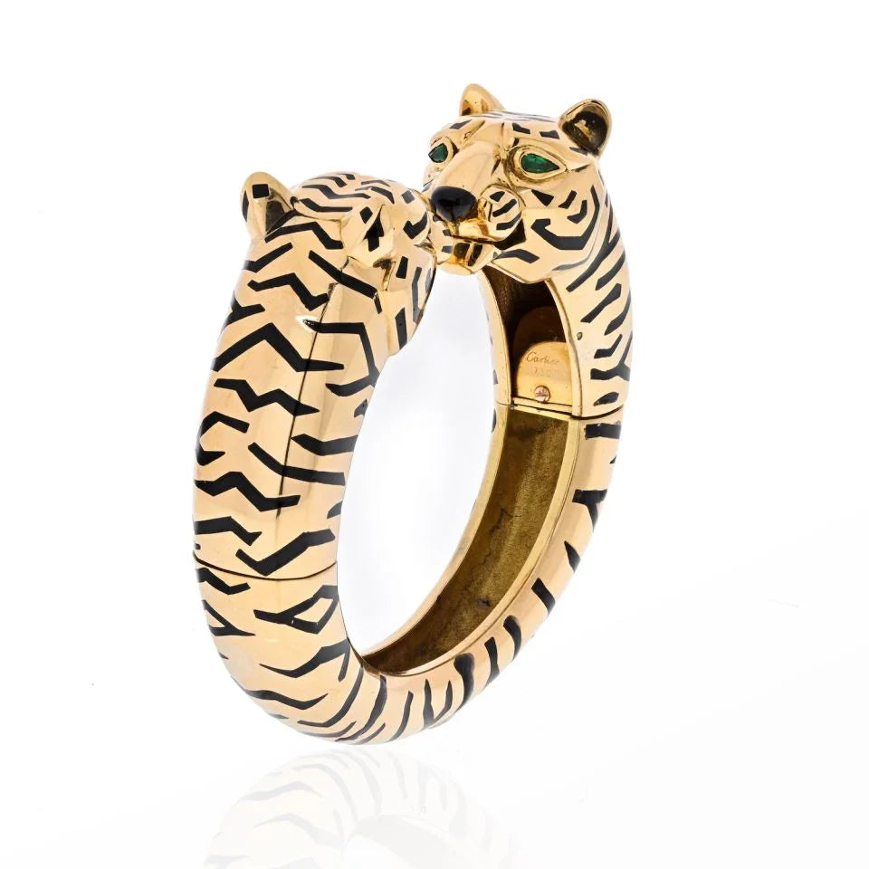 Cartier 18K Yellow Gold Double Head Bangle Bracelet - The Back Vault