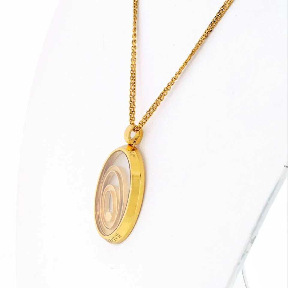 Chopard 18K Yellow Gold Happy Spirit Single Diamond Necklace - The Back Vault