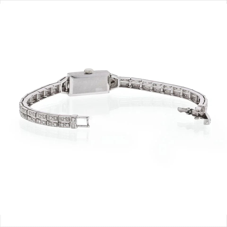 Raymond C. Yard Platinum 1930's Deco Diamond Women Watch - The Back Vault