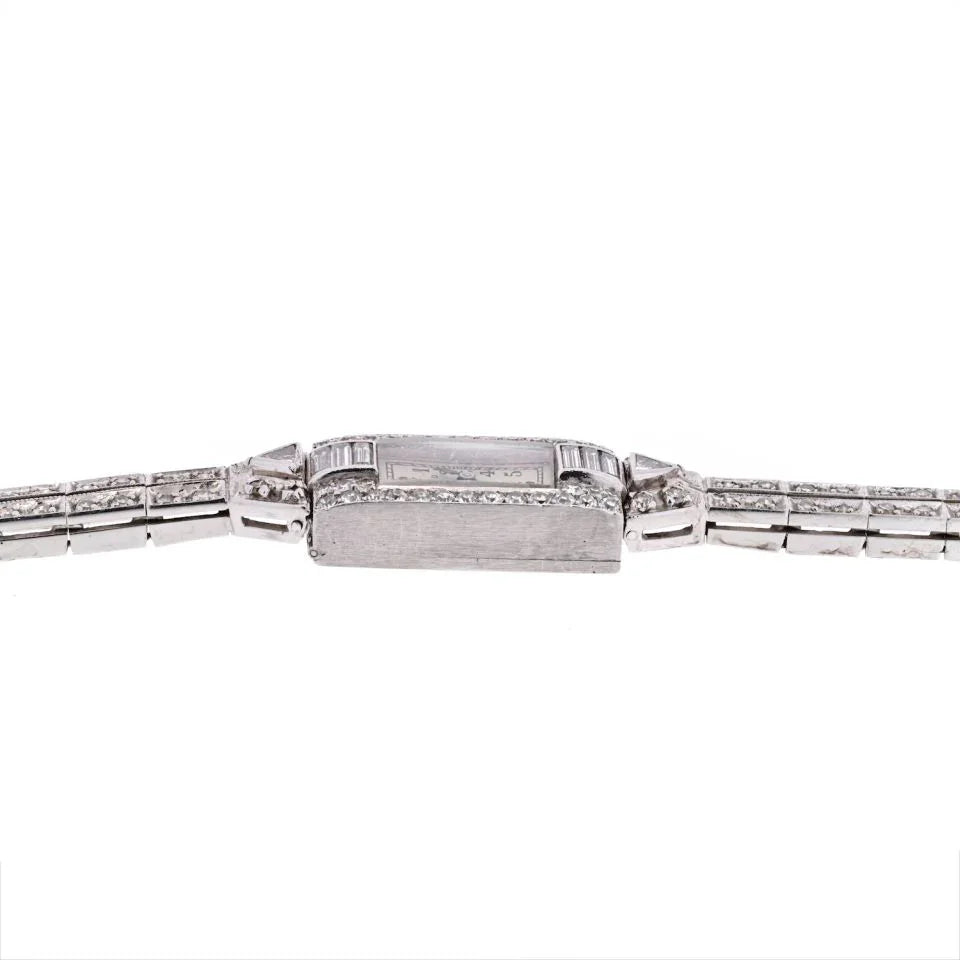 Raymond C. Yard Platinum 1930's Deco Diamond Women Watch - The Back Vault