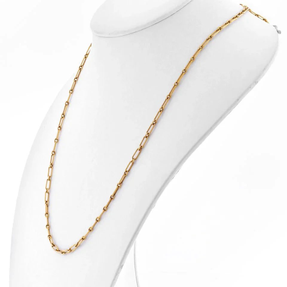Cartier 18K Yellow Gold 26 inches Chain Necklace - The Back Vault