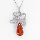 18K White Gold Diamond And Tourmaline Pendant Necklace - The Back Vault