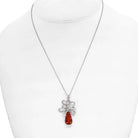 18K White Gold Diamond And Tourmaline Pendant Necklace - The Back Vault