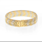 Bvlgari 18K Yellow Gold Vintage Flex Chevron Link Tubogas Bangle Bracelet - The Back Vault