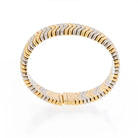 Bvlgari 18K Yellow Gold Vintage Flex Chevron Link Tubogas Bangle Bracelet - The Back Vault