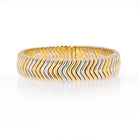 Bvlgari 18K Yellow Gold Vintage Flex Chevron Link Tubogas Bangle Bracelet - The Back Vault